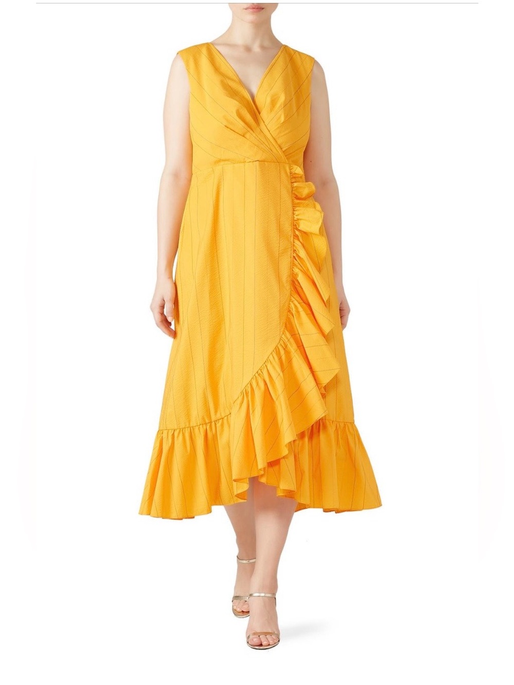 Sachin + Babi~Mango Holly Ruffle Sleeveless V-Neck Midi Dress~Size 4~$595~